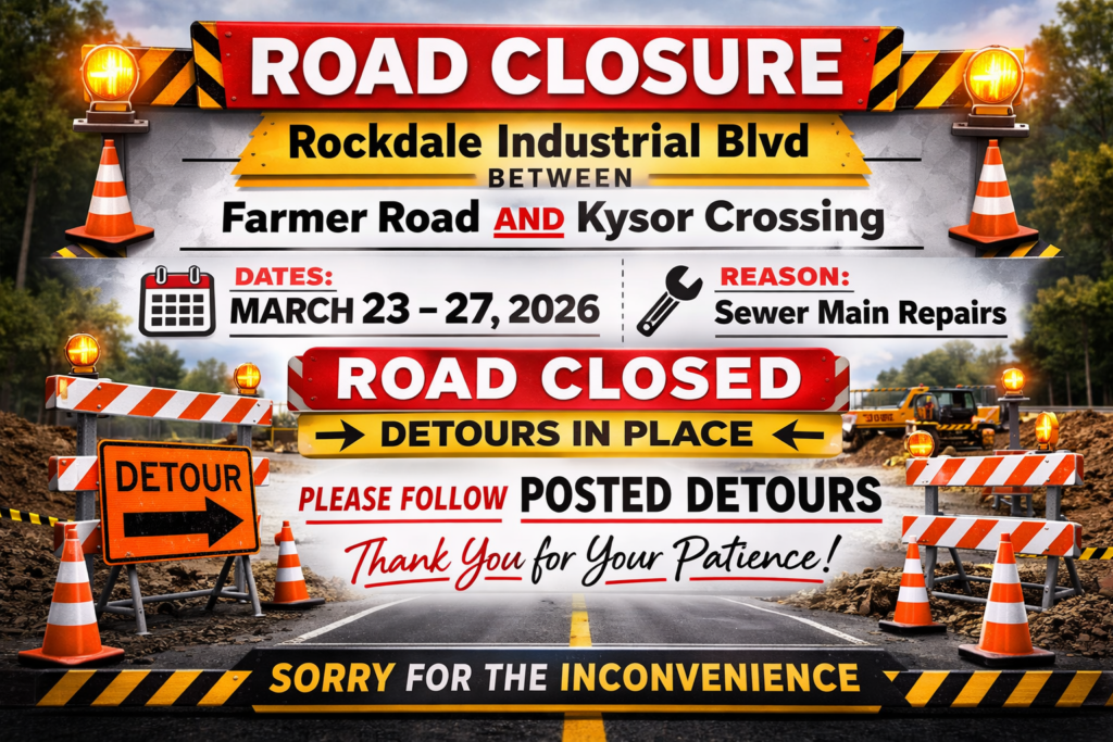 Notice of Road Closures and Traffic Delays - Rockdale County Water ...